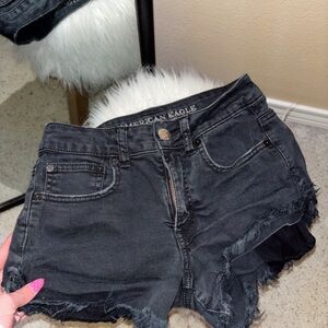 American Eagle Black Distressed Jean Shorts – Size 2